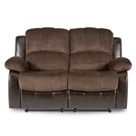 Cranley Double Reclining Love Seat in Chocolate by Home Elegance - HEL-9700FCP-2