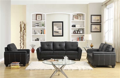 Dwyer 2 Piece Sofa Set in Black by Home Elegance - HEL-9701BLK