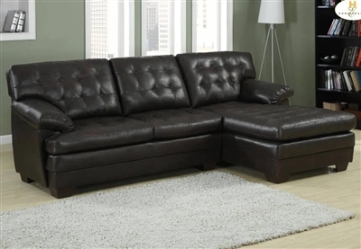 Brooks Sectional Sofa in Dark Brown by Home Elegance - HEL-9739