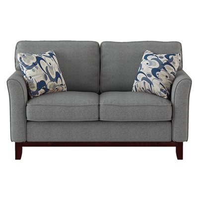 Blue Lake Love Seat in Gray by Home Elegance - HEL-9806GRY-2