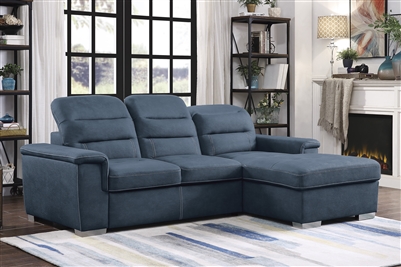 Alfio Sectional Sofa in Blue by Home Elegance - HEL-9808BUE-SC