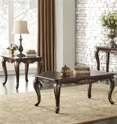 Croydon 2 Piece Occasional Table Set in Rich Cherry by Home Elegance - HEL-9815-30