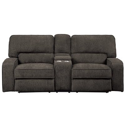 Borneo Power Double Reclining Love Seat in Chocolate by Home Elegance - HEL-9849CH-2PWH