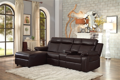 Dalal Sectional Sofa in Dark Brown by Home Elegance - HEL-9917DB