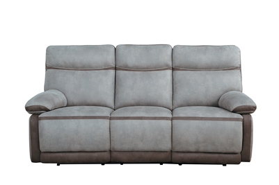 Barilotto Power Double Reclining Sofa in Two-tone Gray and Taupe by Home Elegance - HEL-9920RF-3PWH