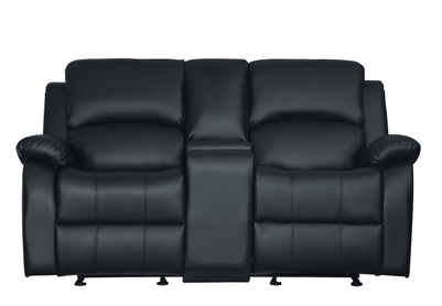 Clarkdale Double Reclining Love Seat in Black by Home Elegance - HEL-9928BLK-2