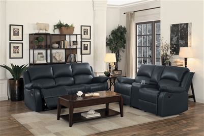 Clarkdale 2 Piece Double Reclining Sofa Set in Black by Home Elegance - HEL-9928BLK