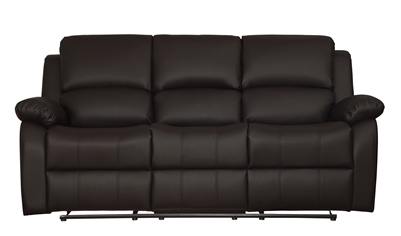 Clarkdale Double Reclining Sofa in Dark Brown by Home Elegance - HEL-9928DBR-3