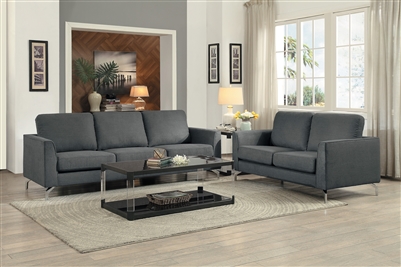 Canaan 2 Piece Sofa Set in Gray by Home Elegance - HEL-9935GY