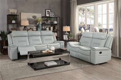 Darwan 2 Piece Double Lay Flat Reclining Sofa Set in Light Gray by Home Elegance - HEL-9999GY