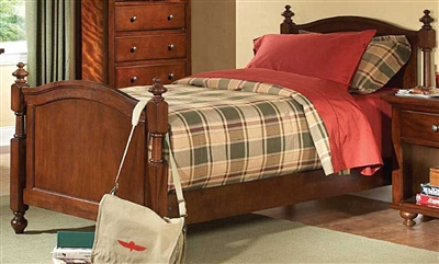 Aris Twin Bed in Warm Brown Cherry by Home Elegance - HEL-B1422T-1