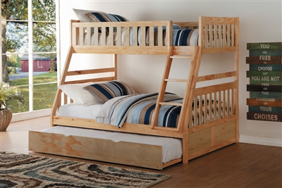 Bartly Twin/Full Bunk Bed in Pine by Home Elegance - HEL-B2043TF-1