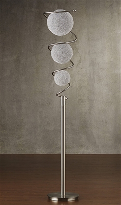 Diya Floor Lamp in Satin Nickel by Home Elegance - HEL-H11297