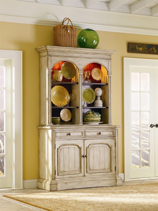 Summerglen 51 Inch Buffet And Hutch In Two Tone Off White Finish