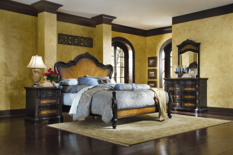 North Hampton Panel Bed 6 Piece Bedroom Set In Two Tone Finish By Hooker Furniture Hf 779 90 240