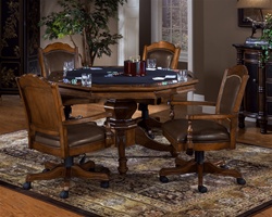Nassau 5 Piece Game Table Set in Warm Brown Finish by Hillsdale Furniture - 6060-5