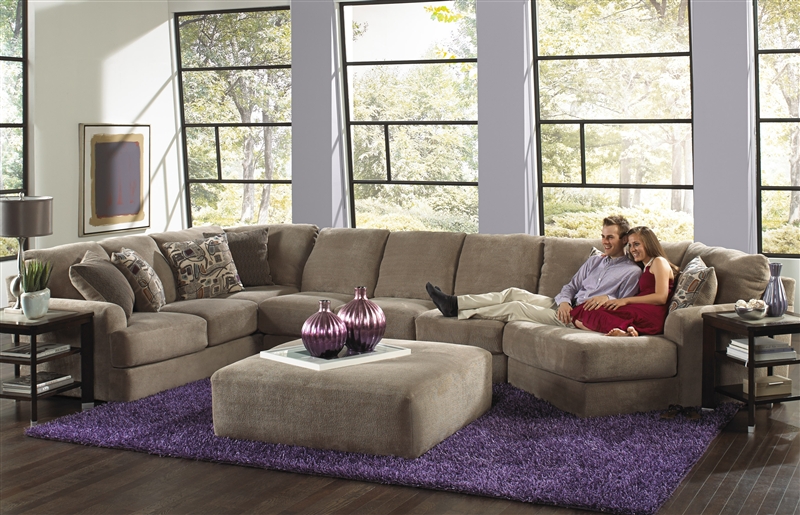 Malibu 3 Piece Sectional in Taupe Chenille Fabric by Jackson