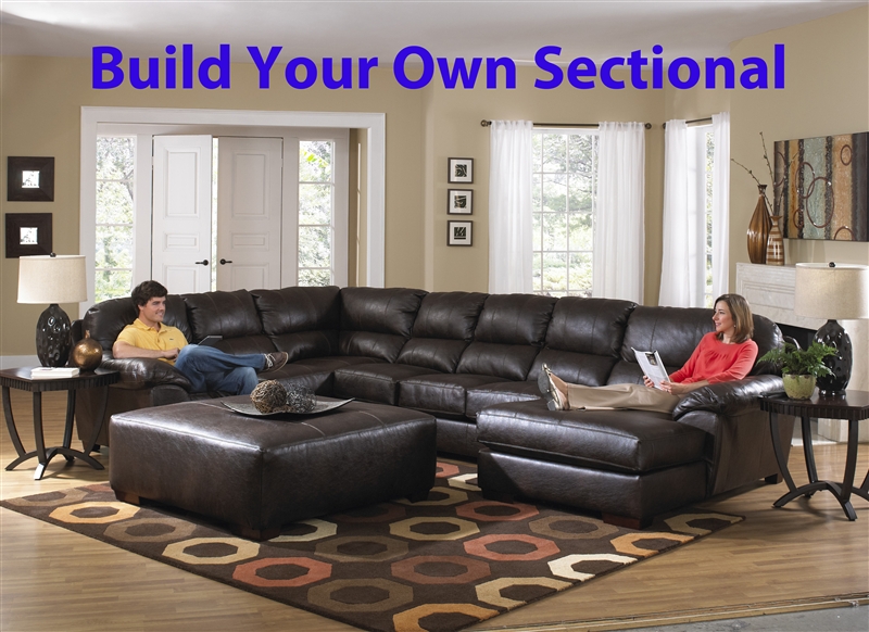 Lawson Build Your Own Leather Sectional, Chocolate Leather Sectional Sofa