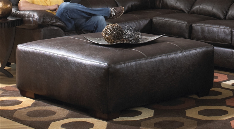 Lawson Leather Tail Ottoman By, Brown Leather Sectional With Ottoman