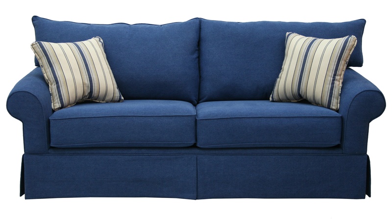 Natalie 2 Piece Sleeper Sofa Set In, Blue Denim Sleeper Sofa