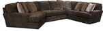 Mammoth 3 Piece Sectional in Chocolate Fabric by Jackson Furniture - 4376-03L-CH