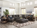 Mammoth 3 Piece Sectional in Smoke Fabric by Jackson Furniture - 4376-03P-S