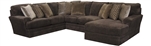 Mammoth 3 Piece Sectional in Chocolate Fabric by Jackson Furniture - 4376-3C-CH