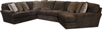 Mammoth 3 Piece Sectional in Chocolate Fabric by Jackson Furniture - 4376-3L-CH