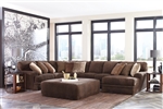 Mammoth 3 Piece Sectional in Chocolate Fabric by Jackson Furniture - 4376-3S-CH