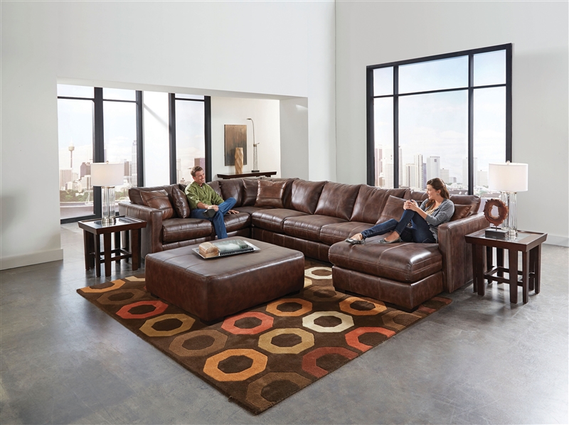 Tucker 4 Piece Sectional in "Black" or "Java" Fabric by Jackson ...