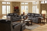 Grant 2 Piece Set in Steel Leather by Jackson Furniture - 4453-S-ST