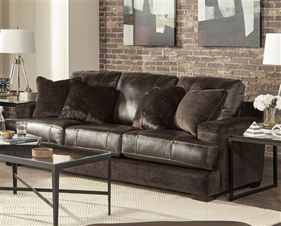 Palermo Sofa in Chocolate Leather Fabric Combination by Jackson Furniture - 4503-03-CH