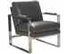 Moneta Grey Leather Chair in Chrome Finish by Jackson Furniture - 708-G