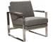 Meridian Burlap Fabric Chair in Chrome Finish by Jackson Furniture - 709-B