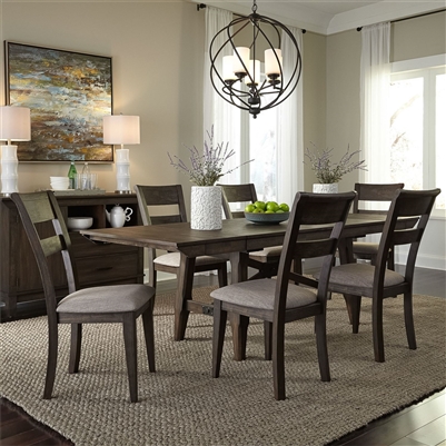 Double Bridge Trestle Table 7 Piece Dining Set in Dark Chestnut Finish by Liberty Furniture - 152-CD-7TRS