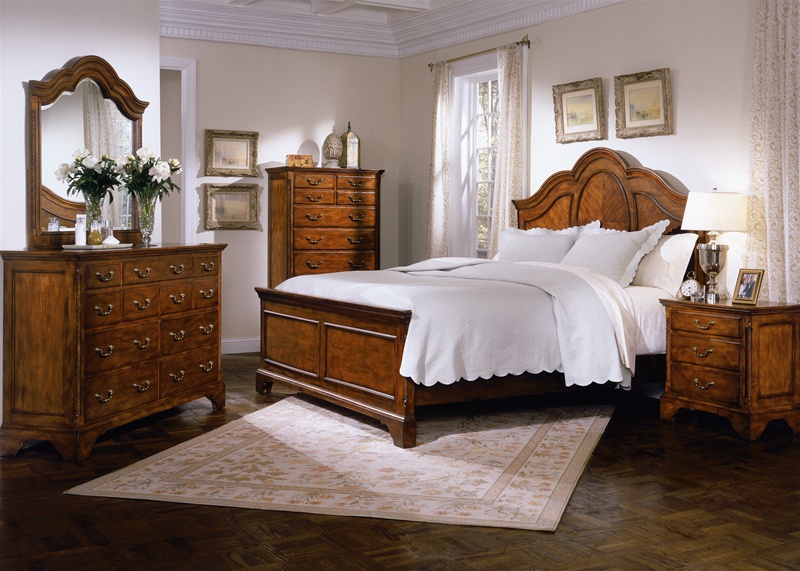 New Haven Panel Bed 6 Piece Bedroom Set In Windsor Cherry Finish By Liberty Furniture 155 Br
