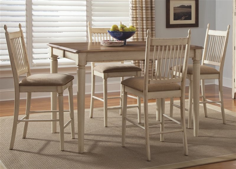 Cottage Cove 5 Piece Counter Height, Light Maple Dining Table And Chairs Set