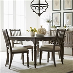 Brandywine Rectangular Leg Table 5 Piece Dining Set in Weathered Gray Finish by Liberty Furniture - 158-CD-5RLS