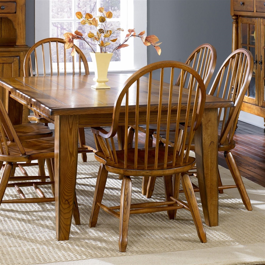 Treasures 5 Piece Dining Room Set in Rustic Oak by Liberty Furniture ...