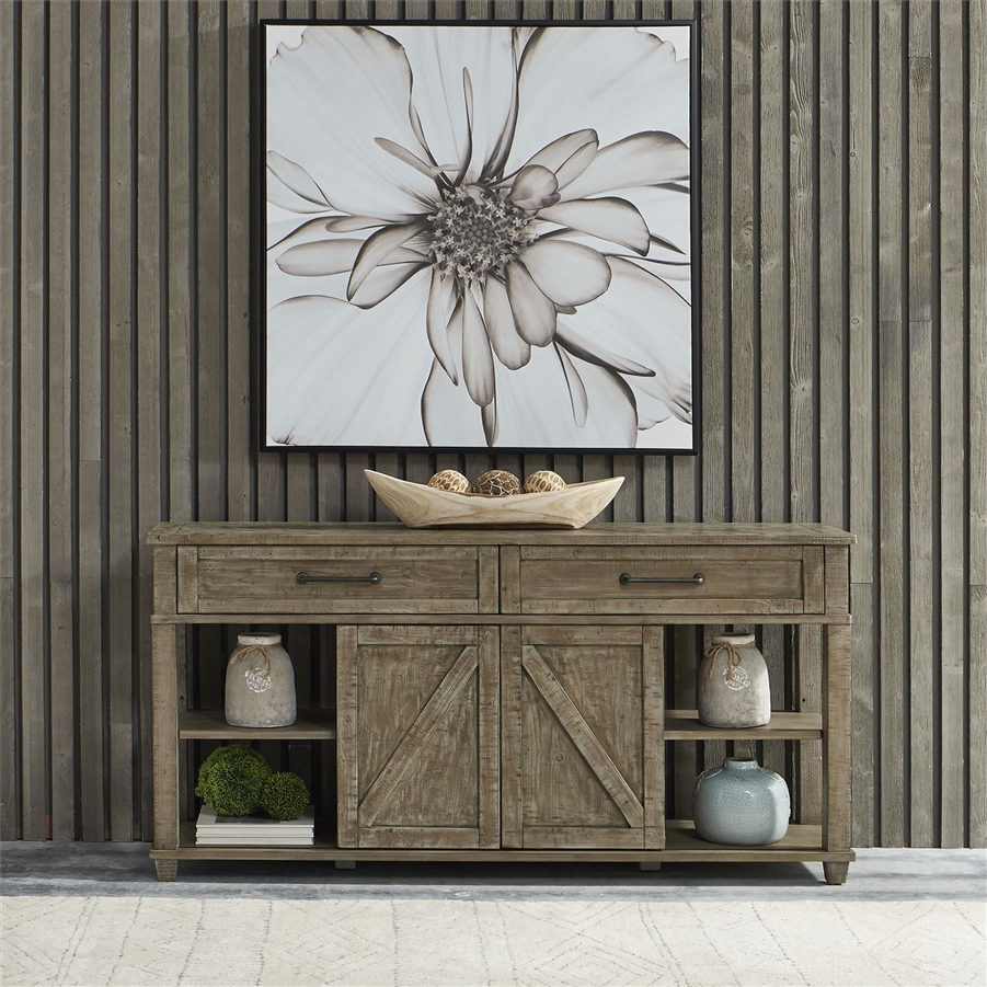 Parkland Falls 60 Inch Sliding Door Sofa Table TV Stand in