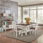 Brook Bay Trestle Table 5 Piece Dining Set in White and Grey Finish by Liberty Furniture - 182-CD-5TRS