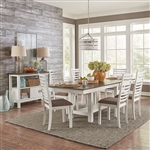 Brook Bay Trestle Table 7 Piece Dining Set in White and Grey Finish by Liberty Furniture - 182-CD-7TRS