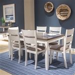 Brook Bay Rectangular Leg Table 7 Piece Dining Set in White and Grey Finish by Liberty Furniture - 182-CD-O7LGS