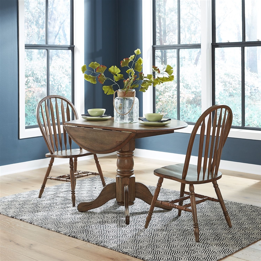 Carolina Crossing 3 Piece Drop Leaf Table Set in Antique Honey Finish ...