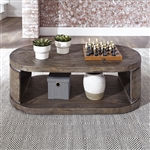 West End Oval Cocktail Table in Gray Wash Pine Finish by Liberty Furniture - 193-OT1010