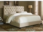 Chesterfield Sleigh Bed in Natural Linen Fabric by Liberty Furniture - LIB-200-BR21HU