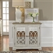 Emory 2 Door Mirrored Accent Cabinet in Antique White Finish with Weathered Bronze Tops by Liberty Furniture - 2001-AC3634