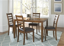 Bradsaw Rectangular Leg Table 5 Piece Dining Set in Oak Finish by Liberty Furniture - 22-CD-O5RLS