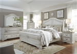 Magnolia Manor Sleigh Bed 6 Piece Bedroom Set in Antique White Finish by Liberty Furniture - 244-BR-BQSL