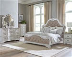 Magnolia Manor Sleigh Bed 6 Piece Bedroom Set in Antique White Finish by Liberty Furniture - 244-BR-QSLDMN